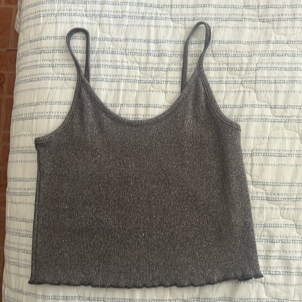 Sparkly gray tank top